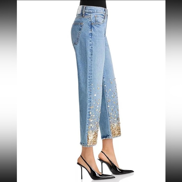 Frame Denim Gold Embellished Women's Jeans - Picture 3 of 13